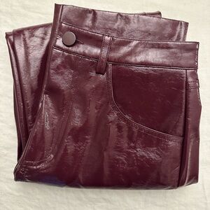 Fleur du Mal Women’s Faux Leather Straight Leg High Rise Pants